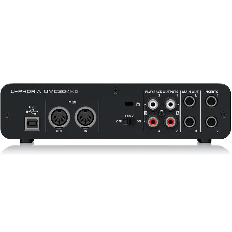 Interface de Áudio Behringer UMC204HD USB MIDI - Interface de